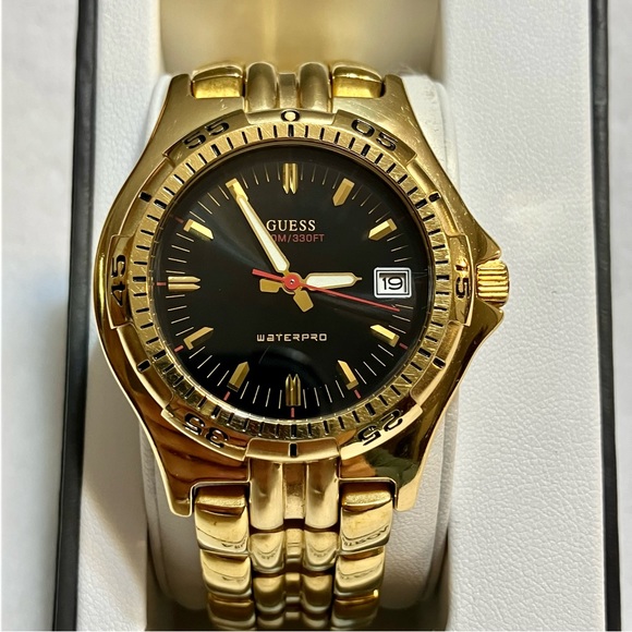 Guess Accessories Vintage Guess Watch Mens Watch Gold Tone Waterpro